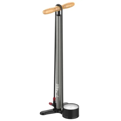 Підлоговий насос LEZYNE STEEL FLOOR DRIVE Манометр 3,5" Сірий матовий 220psi Y18