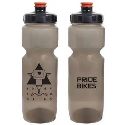 Фляга 0,8 Pridebikes GBT-558LBC Born to grind, димчаста з чорним
