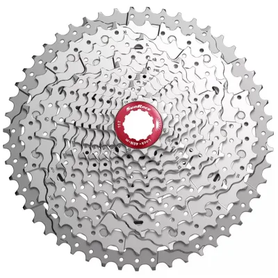 Касета 11-k 11-46T SUN RACE MX8 MTB, алюмінієвий павук, Metallic Silver