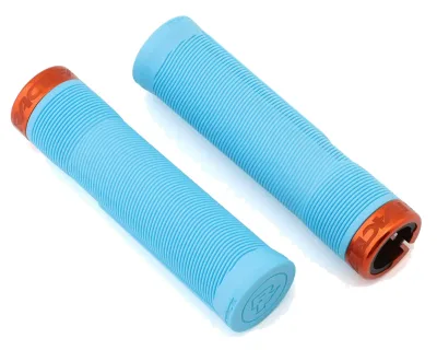Грипсы RACE FACE CHESTER, 34 мм, Хомут (LIGHT BLUE) Светло-Синий, Грип (ORANGE) Оранжевый (Резиновые)