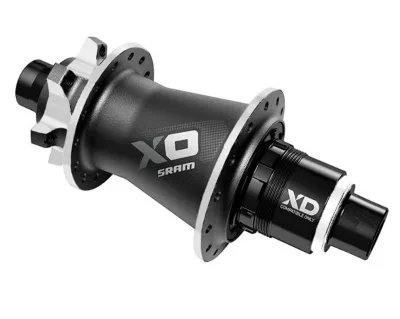 Втулка SRAM X0 Задня, 28 отв., QR/12 мм, Shimano (BLK/SLV) Чорно-Срібляста Алюмінієва