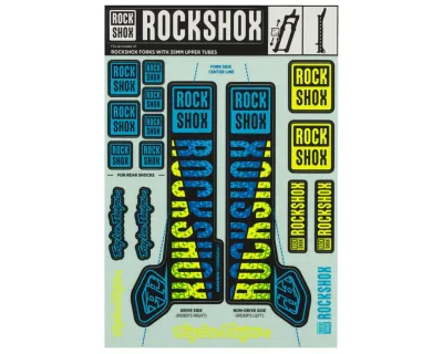Наклейки RockShox Decal Kit TLD 35 мм Blue/Yellow PIKE/Lyrik/Yari/Rev (Синий/Желтый) SRAM