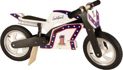 Біговел 12" Kiddy Moto Heroes дерев'яний, Evel Knievel