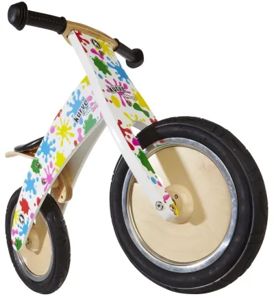Біговел 12" Kiddy Moto Kurve Білий з кляксами