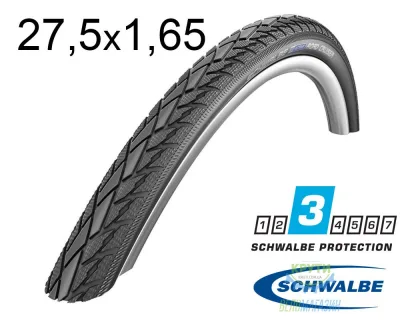 Покришка 27.5X1.65 650X42B (44-584) Schwalbe Road Cruiser K-Guard Active B/B+RT  Hs484 Green 50 EPI
