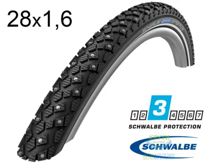Покришка 28X1.60 (42-622) Schwalbe Winter K-Guard B/B+RT  Hs396 (120 Studs) Wic