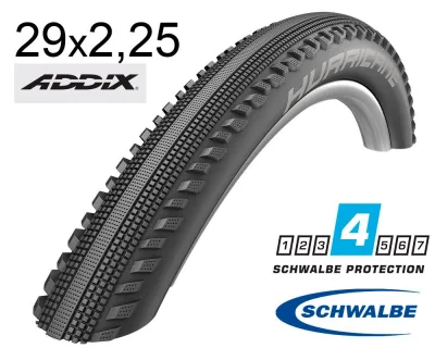 Покришка 29X2.25 (57-622) Schwalbe Hurricane Performance, Raceguard B/B-Sk+RT  Hs499 Addix 67 EPI B