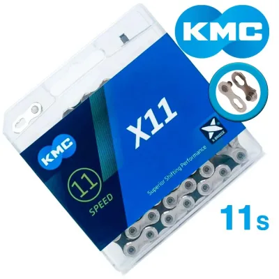 Ланцюг KMC X11 Silver/Black 11 швидкостей 118 ланок срібний/чорний + замок
