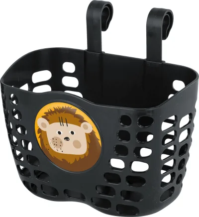 Корзина детская пластиковая на руль KLS Buddy Лев, черный