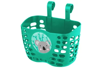 Корзина детская пластиковая на руль KLS Buddy Коала, зеленый-бирюза