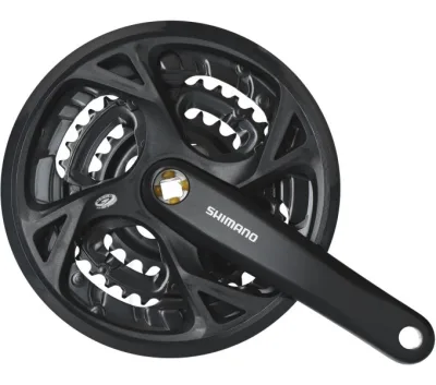 Шатуни Shimano FC-M371-3, 175мм, 44X32X22, захист зірок, з болтами