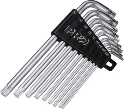 Набір ключів PRO Torx (T10-T50), хромовані, з тримачем