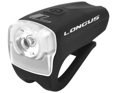 Світло переднє Longus PRETY 3W LED, 3 ф-ції , USB, чорний