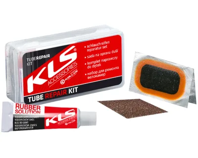 Набір для заклейки камери KLS Repair kit клей / латки / наждак / пластиковий бокс
