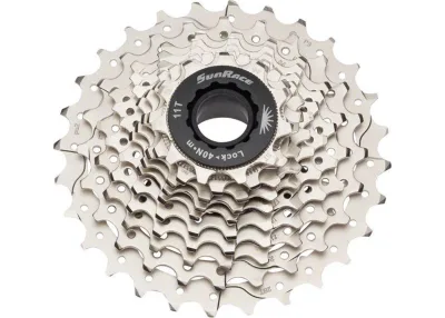 Касета інд. 10-k 11-28T SUN RACE RS1 стальний павук, Metallic Silver