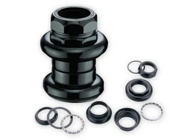 Рулевая колонка 1" VP VP-H692W, резьбовая, d 22.2/30/27, 24 TPI, Подшипники сепараторные, стальная, черная