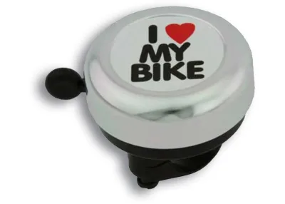Дзвоник Green Cycle GBL-251 I love my bike стальний Білий