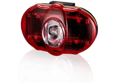 Мигалка задня Infini VISTA I-406R, 3 світлодіода, 2 режима, 2x"AAA", з кріпл.